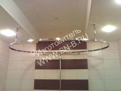 Овальный карниз в ванную с потолком из гипсокартона