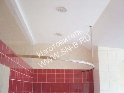 Радиусный карниз в ванную комнату с гипсокартонным потолком